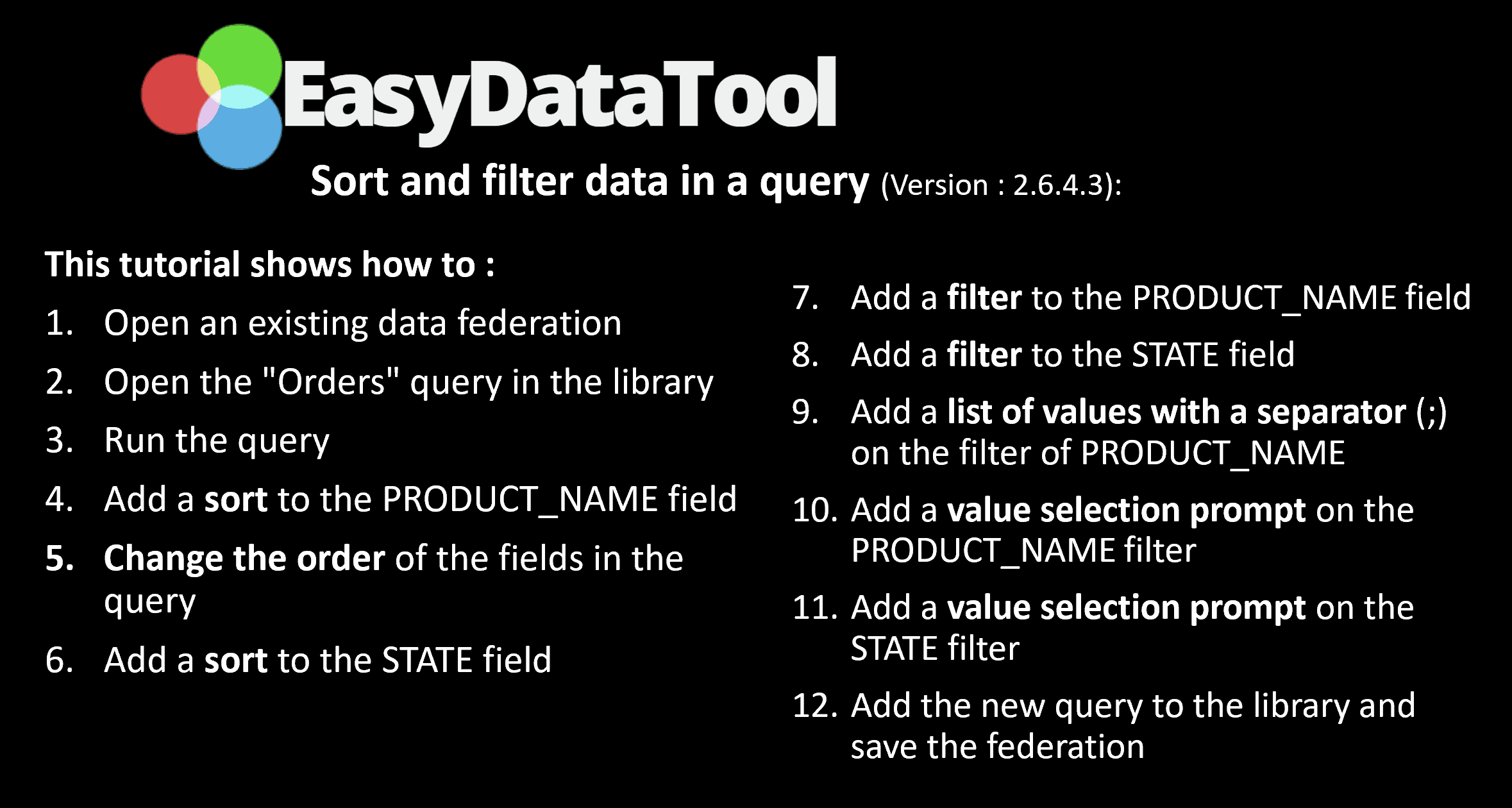 5- Sort and filter data in a query