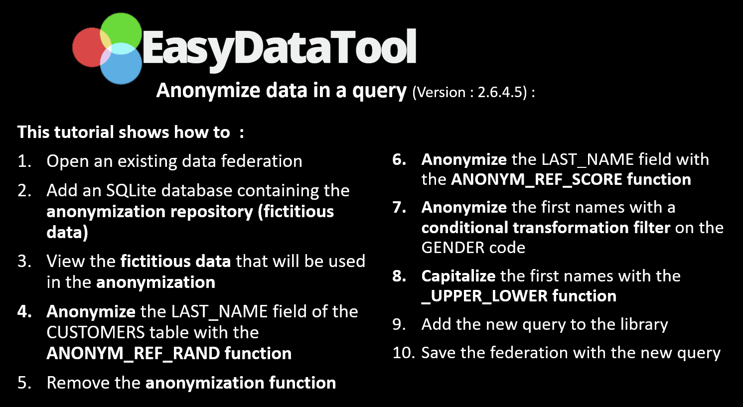 7- Anonymize data in a query